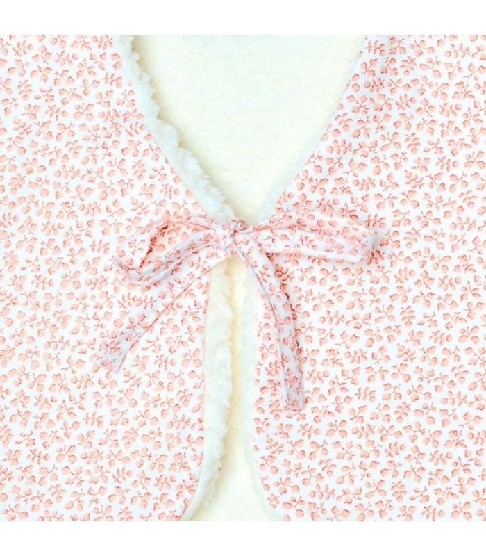 Diseño del Chaleco niña nude empolvado con microestampado algodón sin mangas lazada frontal detalle delicado