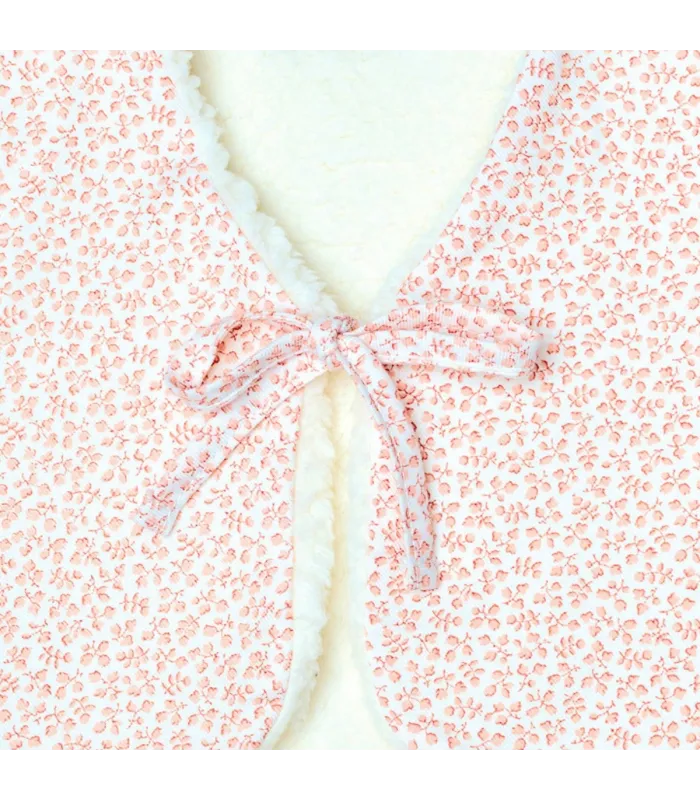 Diseño del Chaleco niña nude empolvado con microestampado algodón sin mangas lazada frontal detalle delicado