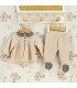 Conjunto Polaina bebé crudo cuello vichy botones tejido punto invierno