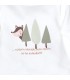 Detalle del conjunto bebé terracota algodón polaina punto canalé sudadera ilustración infantil estilo minimalista