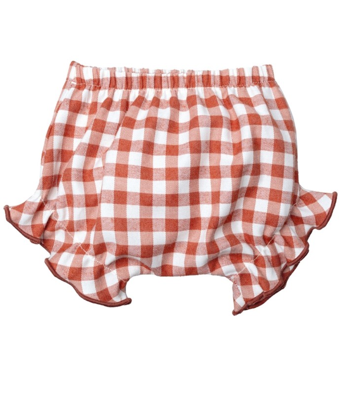 Pololo de jesusito bebé terracota vichy conjunto elegante
