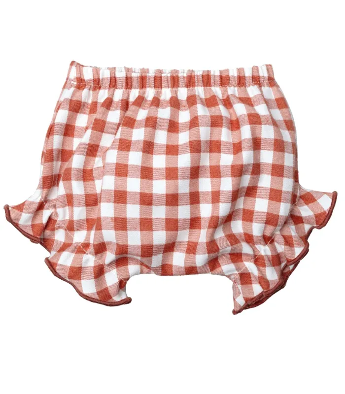 Pololo de jesusito bebé terracota vichy conjunto elegante