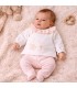 bebé con Conjunto Polaina bebé nude algodón con cuello bordado detalle delicado primera puesta invierno