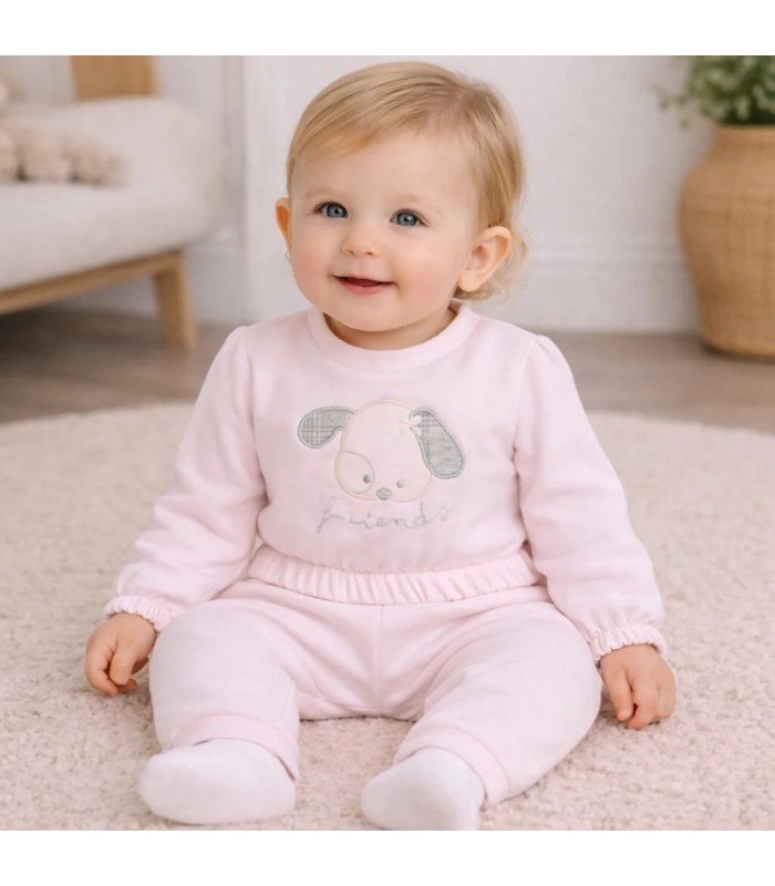 Conjunto sport bebé rosa Calamaro