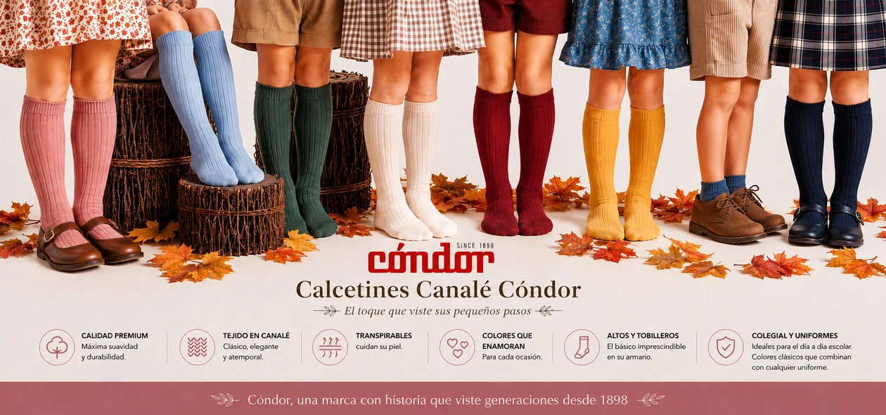 Calcetines Cóndor canalé para niña y bebé | Gateos
