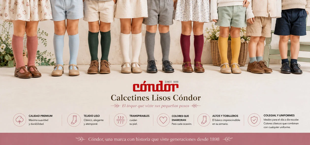 Calcetines Cóndor lisos para niña y bebé | Gateos