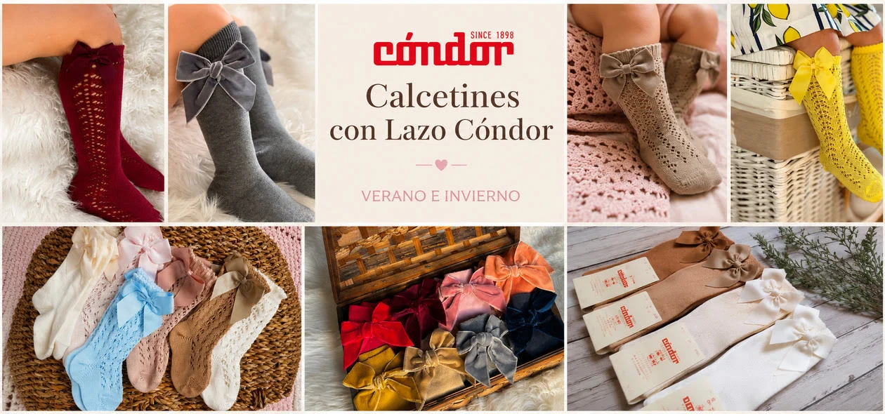 Calcetines Cóndor con lazo para niña y bebé | Gateos