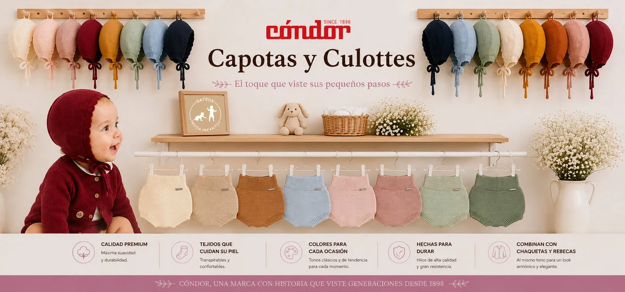 Capotas y culottes Cóndor para bebé en algodón | Gateos
