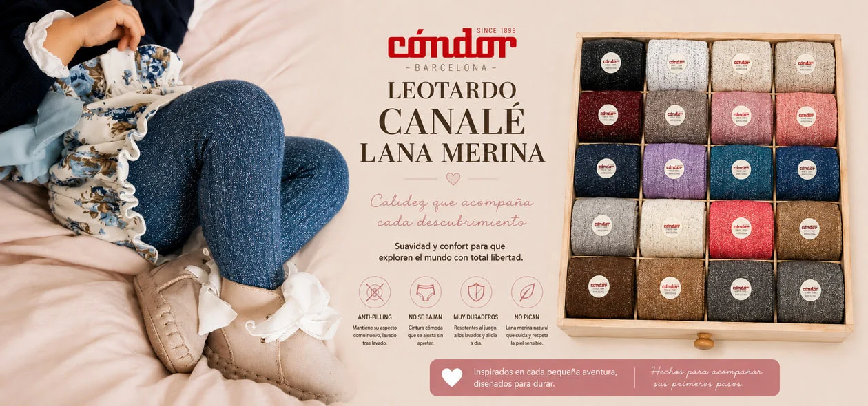 Leotardos Cóndor de lana para niña y bebé | Invierno | Gateos