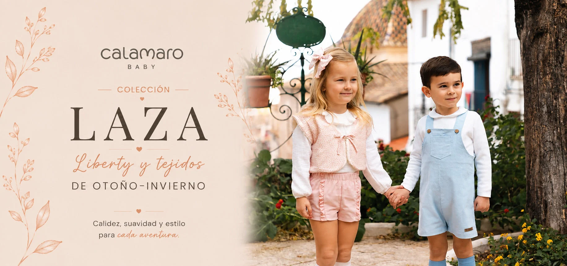 Colección Laza de Calamaro para bebé con estampado liberty y tejidos de otoño invierno