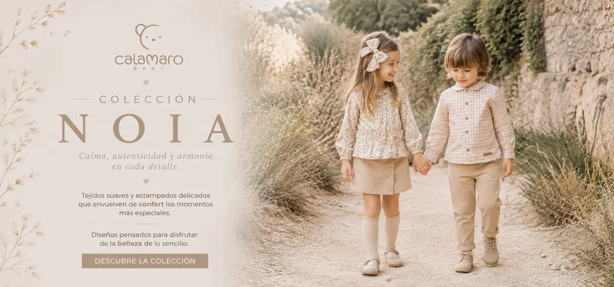 Colección Noia de Calamaro para bebé inspirada en la calma de los inviernos en familia