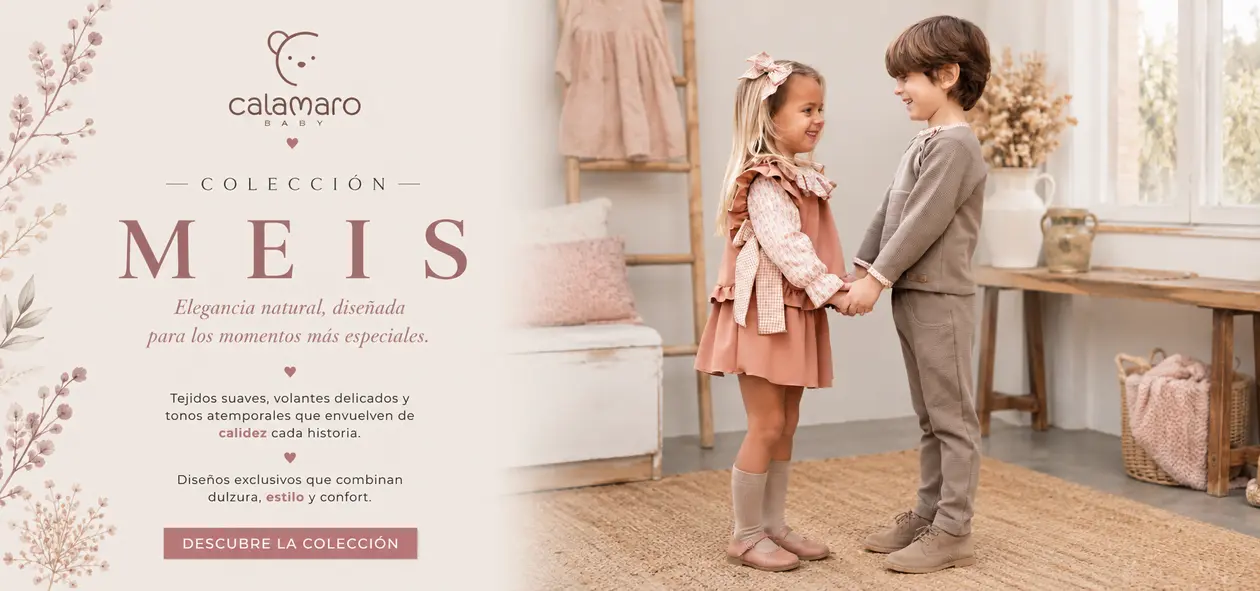 Colección Meis de Calamaro para bebé inspirada en la elegancia natural