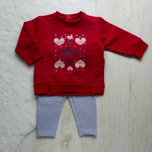 Conjunto 2 Piezas Bebé Niña Con Corazones Babybol