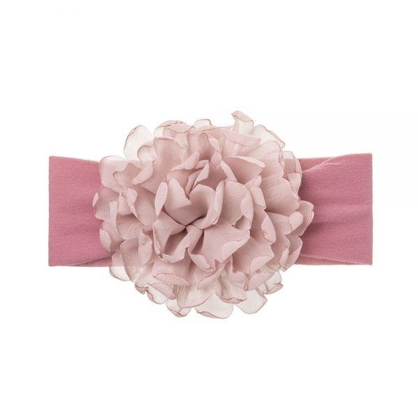 Turbante bebé con maxi flor Rosa Francia