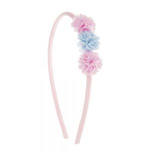 Diadema suave con Flores Lino Rosa Pastel