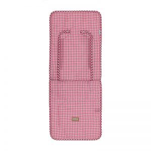 Colchoneta Silla Estrecha Vichy en rojo