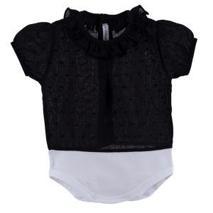 Body Camisa M.Corta Plumeti Negro