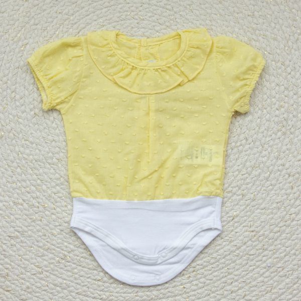 Body Camisa M.Corta Plumeti Amarillo