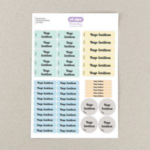 Pack 46 etiquetas personalizadas para objetos Multicolor