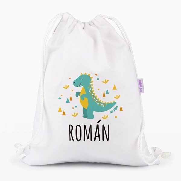 Petate Medium Lona Dinosaurio personalizado blanco