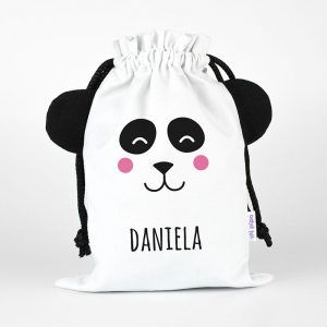 Saquito Zoo Panda Blanco personalizado