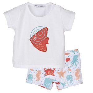Conjunto Calamaro Fondo Marino Baño Niño