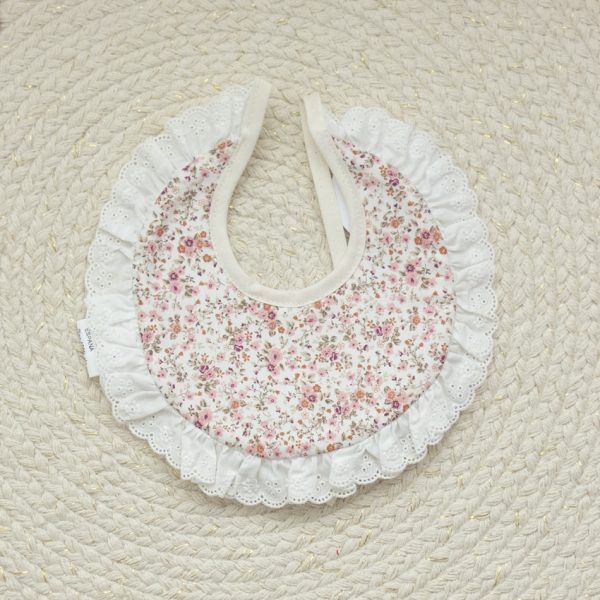 Babero Impermeable Flores Rosa
