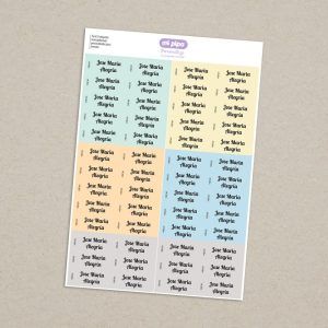 Pack 52 etiquetas termoadhesivas personalizadas para prendas Multicolor