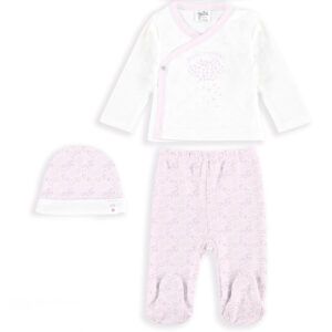 Conjunto 3 Piezas Polaina Nubes Rosa