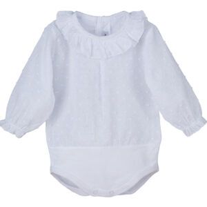 Body Manga Larga Camisa Plumeti Blanco