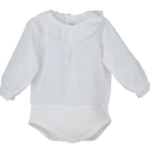 Body Manga Larga Camisa Plumeti Crudo
