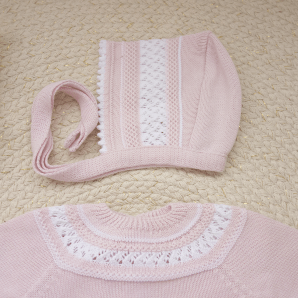 Conjunto 3 Piezas Garbanzos Cora Rosa y Blanco - Imagen 3