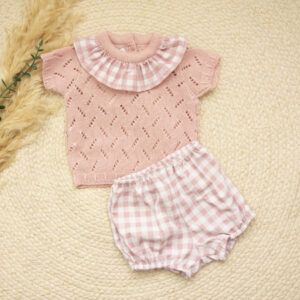 Conjunto Cubrepañal Rosa Palo Atenea