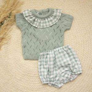 Conjunto Cubrepañal Verde Atenea