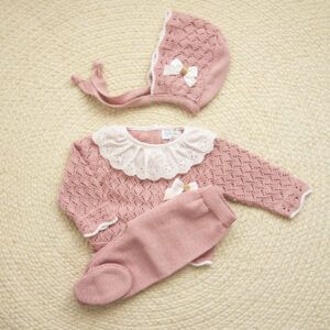 Conjunto Polaina Reja Rosa Palo