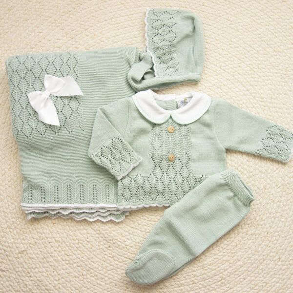 Conjunto Polaina Reja Verde Seco