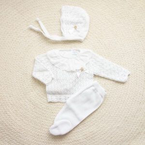 Conjunto Polaina Reja Blanco