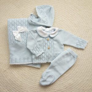Conjunto Polaina Reja Celeste