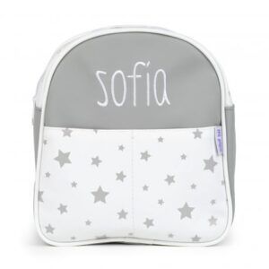 Mochila Estrellas Gris Personalizada