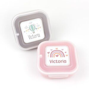 Pack 2 Fiambreras Herméticas Globo y Arcoíris Topo y Rosa