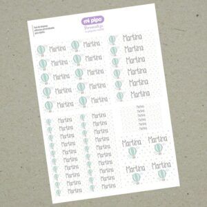 Pack 46 etiquetas personalizadas para objetos Globo