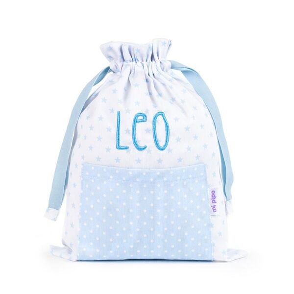Saquito Estrellas Azul Personalizado