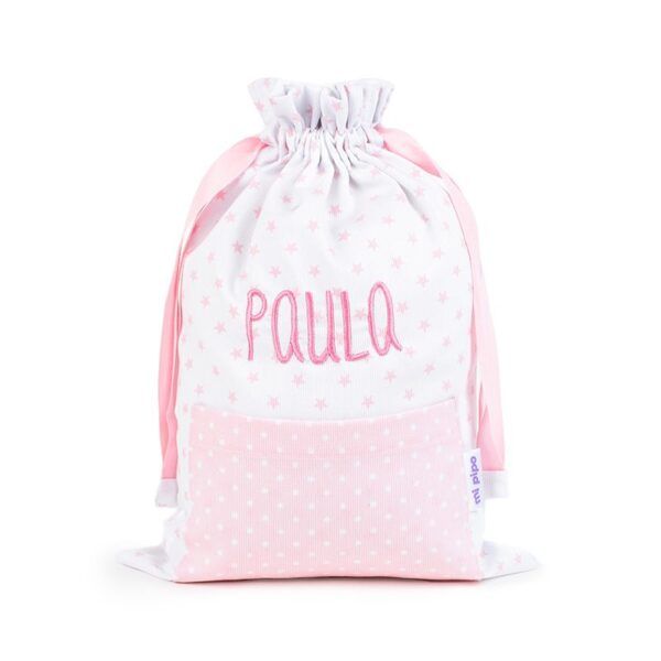 Saquito Estrellas Rosa Personalizado