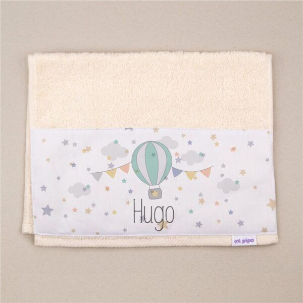 Toalla de Rizo Globo Beige Personalizada