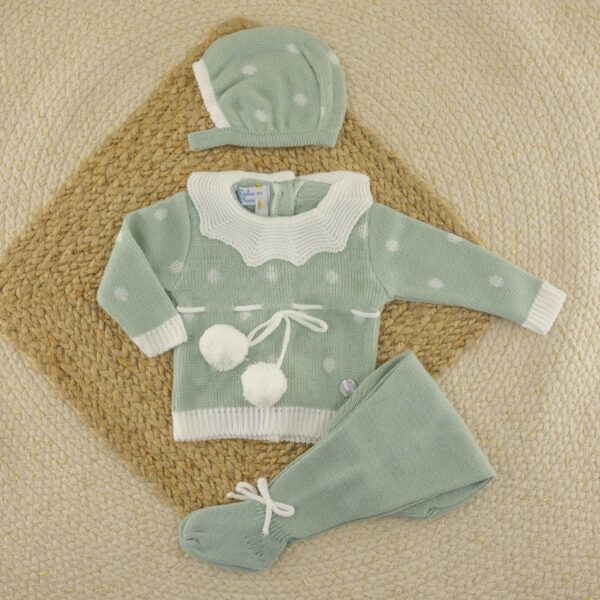 Conjunto 3 Piezas Lana Luna Verde empolvado