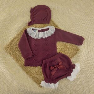 Conjunto Corto Lana Aramis Ciruela