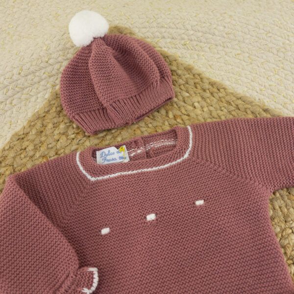 Conjunto 3 Piezas Lana Bodoques Cereza - Imagen 2