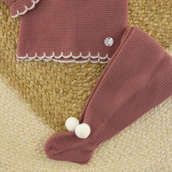 Conjunto 3 Piezas Lana Bodoques Cereza - Imagen 3