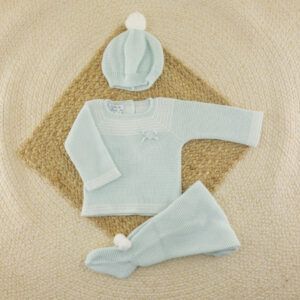 Conjunto 3 Piezas Lana Pongo Verde Agua