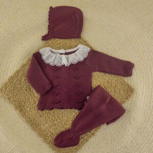Conjunto 3 Piezas Lana Aramis Ciruela